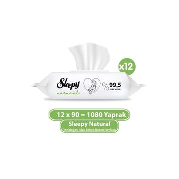 Sleepy Natural Yenidoğan 12x90 Islak Havlu