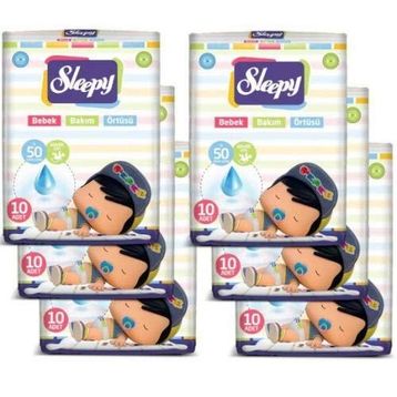 Sleepy Pepee 6x10 Adet Bebek Bakım Örtüsü