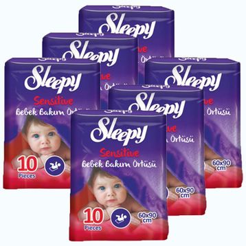Sleepy Pepee 6x10 Adet Bebek Bakım Örtüsü