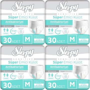 Sleepy Sensitive Medium 4x30 Adet Emici Külot