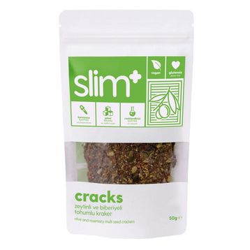 Slim Plus 50 gr Zeytin Biberiyeli Glutensiz Tohum Craks Kraker (3 adet)