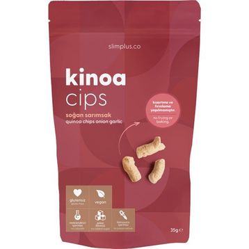 Slim Plus Soğan Sarımsaklı 35 gr Katkısız Glutensiz Vegan Kinoa Cipsi