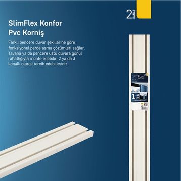 Slimflex Klasik Sx 2'li Pvc Perde Ray