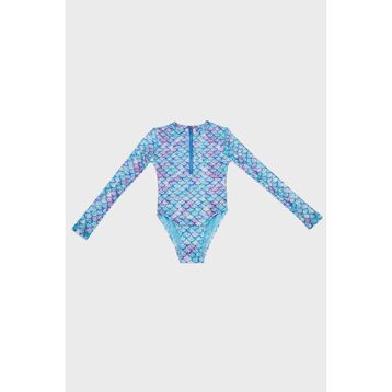 Slipstop SM2611001405 Miranda Long Sleeve Desenli Kız Çocuk Mayo