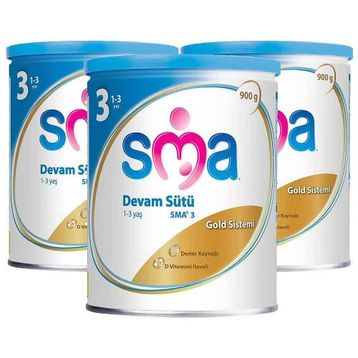 SMA 3 1-3 Yaş 3x900 gr Gold Devam Sütü