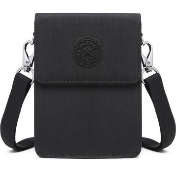 Smart Bags 3173 Küçük Krinkıl Kumaş Siyah Telefonluk Kadın Çantası