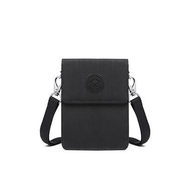 Smart Bags 3173 Küçük Krinkıl Kumaş Siyah Telefonluk Kadın Çantası