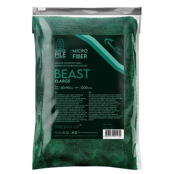 SmartBee Beast Çift Kat Twisted Pile 60x90 cm 1200GSM – Koyu Yeşil Mikrofiber Oto Kurulama Havlusu