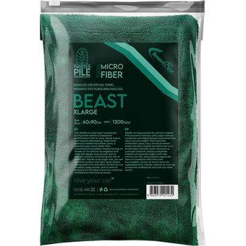 SmartBee Beast Çift Kat Twisted Pile 60x90 cm 1200GSM – Koyu Yeşil Mikrofiber Oto Kurulama Havlusu