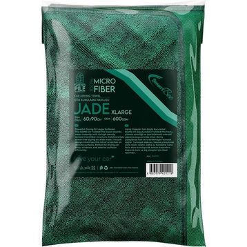 SmartBee Jade Twisted 60x90 cm 600GSM – Koyu Yeşil Pile Mikrofiber Oto Kurulama Havlusu