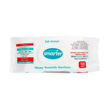 Smarter 100 Yaprak Beyaz Sabun Kokulu Yüzey Temizlik Havlusu
