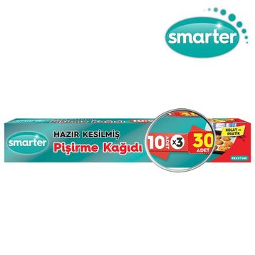 Smarter 3x10 30 Adet Hazır Kesilmiş Yağlı Pişirme Kağıdı (2 adet)
