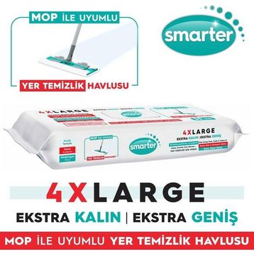 Smarter 4Xl Mopa Uyumlu Yüzey Beyaz Sabun Kokulu Sirke ve Karbonat Katkılı 30 Yaprak Yer Temizlik Havlusu Bezi