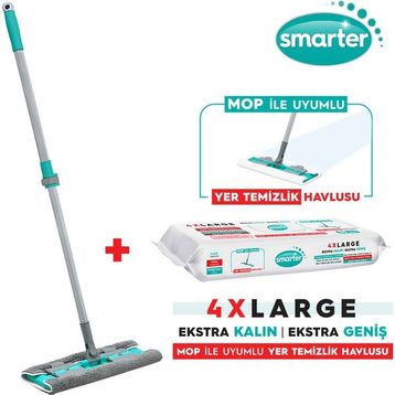 Smarter Magic Mop + Hediyeli Paspas Mandallı Set Yüzey Bez Uyumlu Yer Temizlik Havlusu