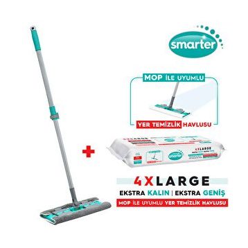 Smarter Magic Mop + Hediyeli Paspas Mandallı Set Yüzey Bez Uyumlu Yer Temizlik Havlusu