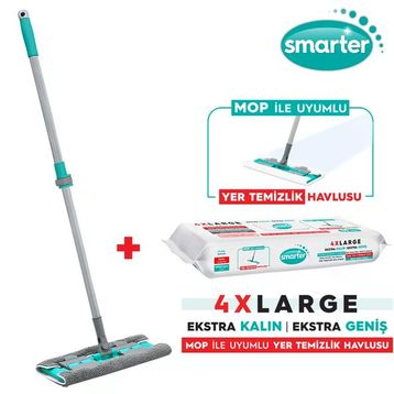Smarter Magic Mop + Hediyeli Paspas Mandallı Set Yüzey Bez Uyumlu Yer Temizlik Havlusu