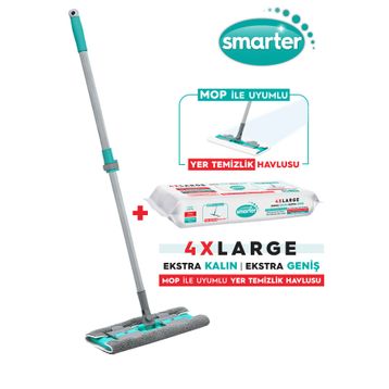 Smarter Magic Mop + Hediyeli Paspas Mandallı Set Yüzey Bez Uyumlu Yer Temizlik Havlusu