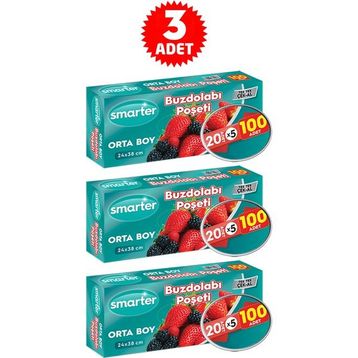 Smarter Orta Boy 3x100 Adet Buzdolabı Poşeti