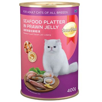 Smartheart Jöle İçinde Deniz Ürünleri ve Karidesli Yetişkin 400 gr Kedi Konservesi