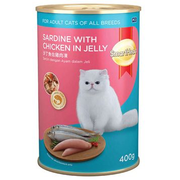 Smartheart Jöle İçinde Tavuklu ve Sardalyalı Yetişkin 400 gr Kedi Konservesi