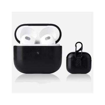 Smcase Apple Airpods 3. Nesil Kancali Suni Deri Silikon SF9 Kılıf