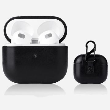 Smcase Apple Airpods 3. Nesil Kancali Suni Deri Silikon SF9 Kılıf