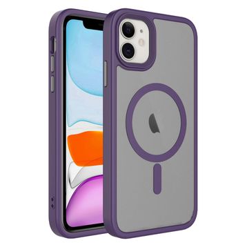 Smcase Apple iPhone 12 Mat Arka Yüzeyli Wireless Şarj Özellikli Flet Cep Telefonu Kılıfı
