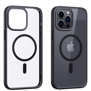 Smcase iPhone 12 Pro Manyetik Wiriless Destekli Krom Silikon Siyah Cep Telefonu Kılıfı