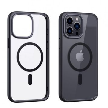 Smcase iPhone 12 Pro Manyetik Wiriless Destekli Krom Silikon Siyah Cep Telefonu Kılıfı