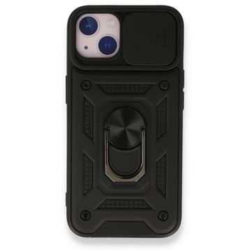 Smcase iPhone 13 Pro Max Kamera Korumalı Yüzüklü Tank Pars Silikon Kırmızı Cep Telefonu Kılıfı