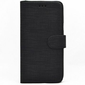 Smcase Samsung Galaxy A73 Kumaş Spor Standlı Cüzdan Siyah Cep Telefonu Kılıfı