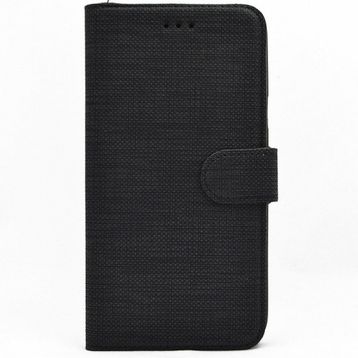 Smcase Samsung Galaxy A73 Kumaş Spor Standlı Cüzdan Siyah Cep Telefonu Kılıfı