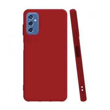 Smcase Samsung Galaxy M52 5G Mat Biye Silikon Tam Kapatan Lacivert Cep Telefonu Kılıfı