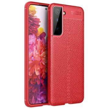 Smcase Samsung Galaxy S21 5G Deri Dokulu Niss Silikon Nano Lacivert Cep Telefonu Kılıfı