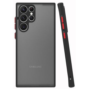 Smcase Samsung Galaxy S22 Ultra 5G Hux Kamera Korumalı Silikon Siyah Cep Telefonu Kılıfı