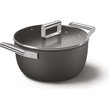 Smeg CKFC2411BLM Siyah Cam Kapak Tencere