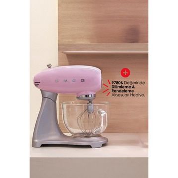 Smeg SMF02PKEU Retro Pembe 800 W 4.8 lt Hamur Yoğurma Makinesi