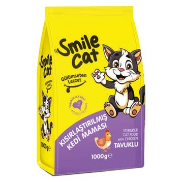 Smile Cat Kısırlaştırılmış Tavuklu 1 kg Yetişkin Kuru Kedi Maması