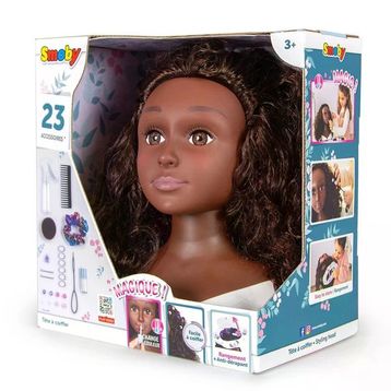 Smoby 7600320318 Afro Stil Bebek Başı Güzellik Seti