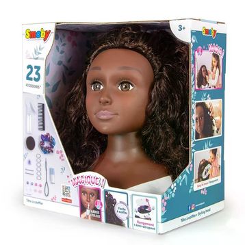 Smoby 7600320318 Afro Stil Bebek Başı Güzellik Seti