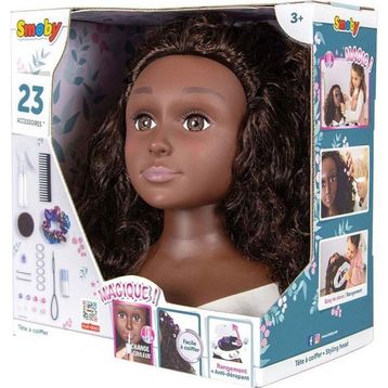Smoby 7600320318 Afro Stil Bebek Başı Güzellik Seti