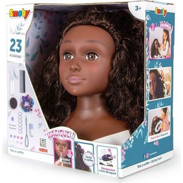 Smoby 7600320318 Afro Stil Bebek Başı Güzellik Seti
