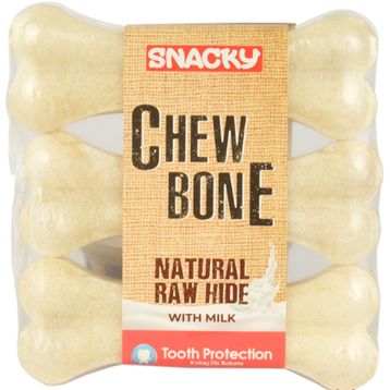 Snacky Natural Press Sütlü Beyaz 10 cm 30 gr 3'lü Çiğneme Kemiği