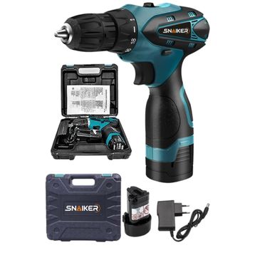 Snaiker Titan Series 12 V SJS Çift Metal Şanzuman Çift Akülü Mavi Şarjlı Vidalama Matkap