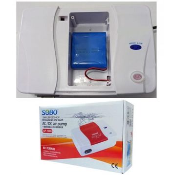 Sobo AP-1000 AC/DC 7 4 V 12 W 2x5 lt Şarjlı Akvaryum Hava Motoru