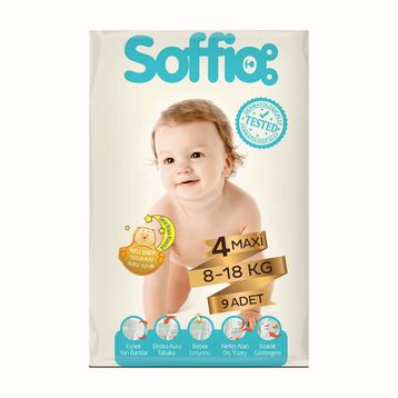 Soffio No:4 Maxi 9 Adet Bebek Bezi