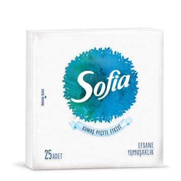 Sofia 25'li Kumaş Dokulu Beyaz Peçete
