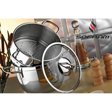 Sofram Atlas 24 cm 3 Parça Buharda Gümüş Pişirme Tencere Seti