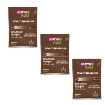 Softto Plus Brown Hair Kahverengi 3x21 ml Saç Şampuanı