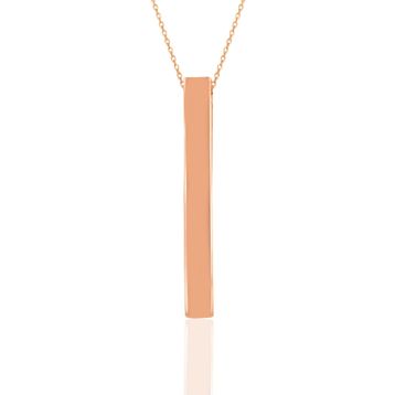 Söğütlü SGTL11139 Silver Gümüş Altın Yaldızlı 70 Cm Zincirli Çubuk Kolye
